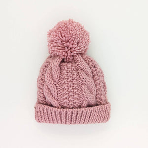 Cable Beanie Hat Baby & Kids - Rosy Pink