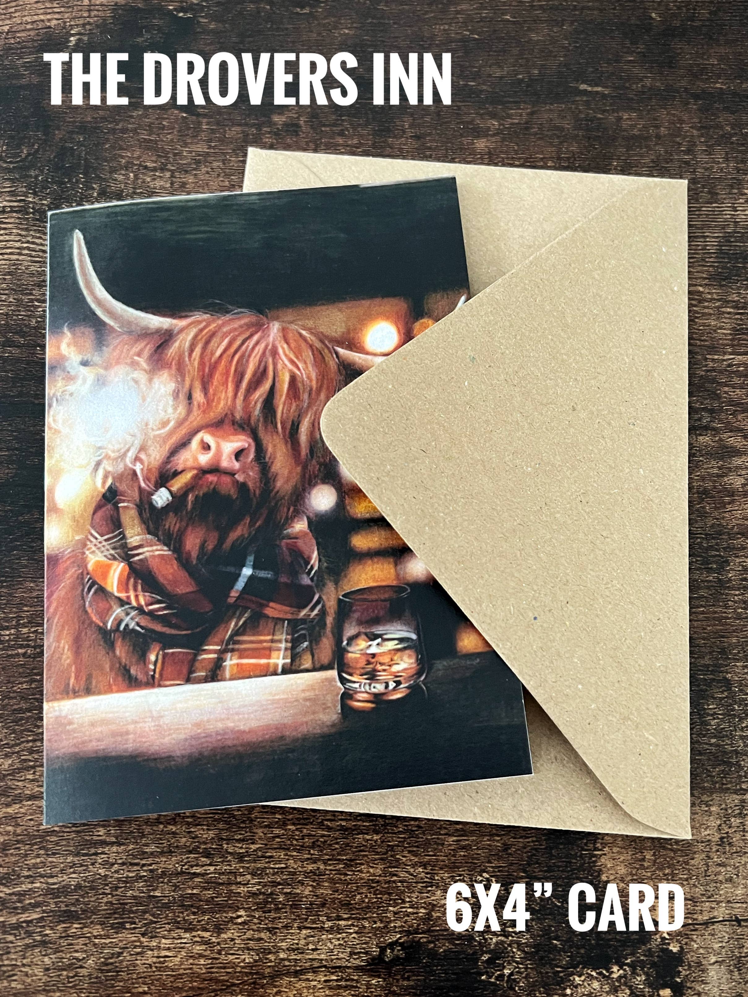 The Drovers Inn Highland Cow Greeting Card – Ciara's Irish Shop