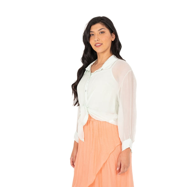 Women's Silk Blouse & Tank Set