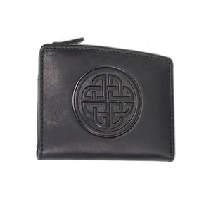 Caitlin Leather Knot Wallet - Black