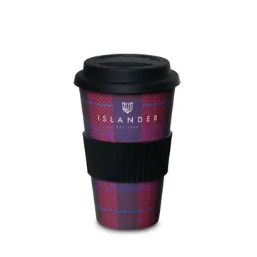 Bamboo Travel Coffee Cup - Fuchsia Tartan