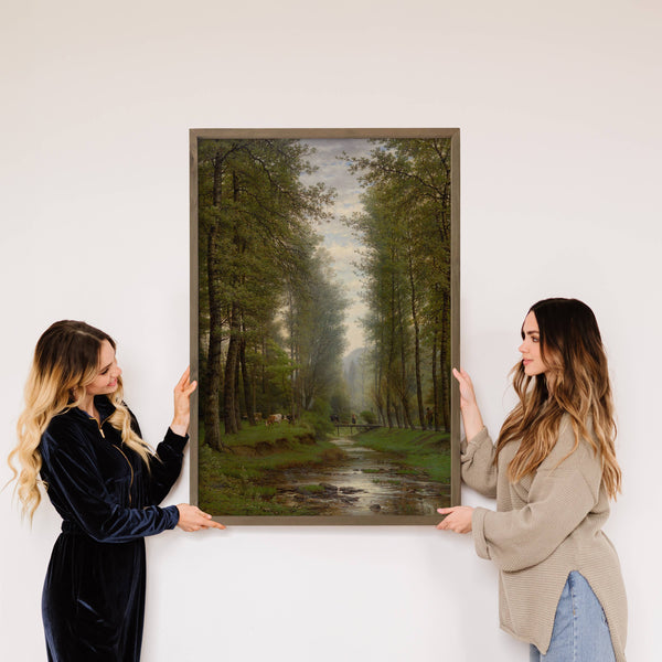 Brooke in the Forest - Cabin Canvas Art - Wood Framed Art: 12x18" Medium Canvas Art with Thick Wood Frame