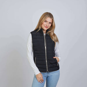 The Icon Perfect Fit Puffer Vest - Black & Khaki