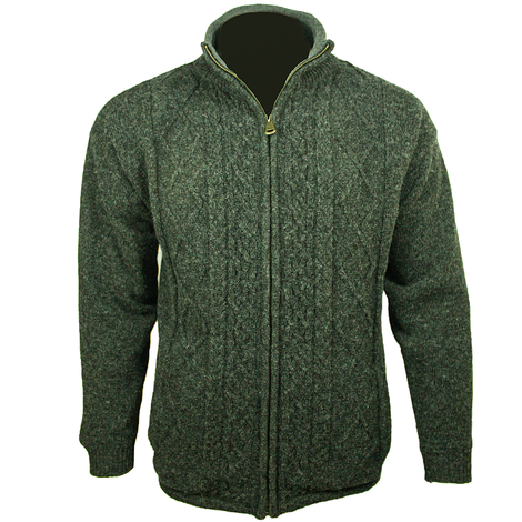 Men's shetland wool windproof 2025 zip sweater