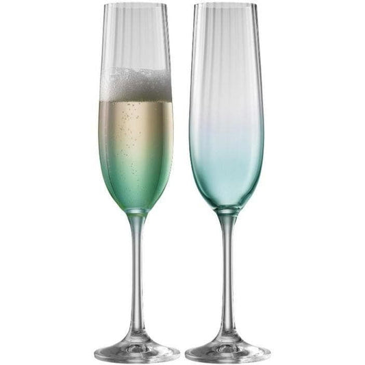 Erne Champagne Flute Set of 2 - Aqua