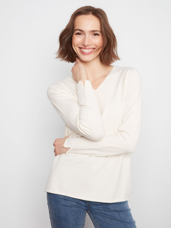 Solid Basic V-Neck Sweater