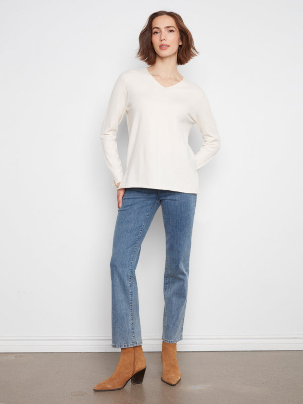 Solid Basic V-Neck Sweater