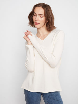 Solid Basic V-Neck Sweater