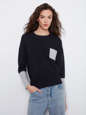 Crew Neck Sweater With Contrast Details