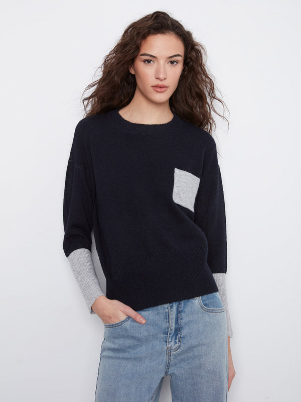 Crew Neck Sweater With Contrast Details