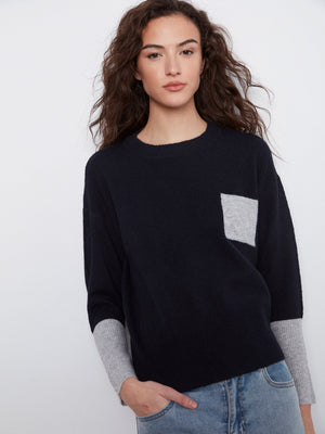 Crew Neck Sweater With Contrast Details