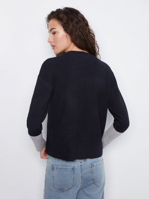 Crew Neck Sweater With Contrast Details