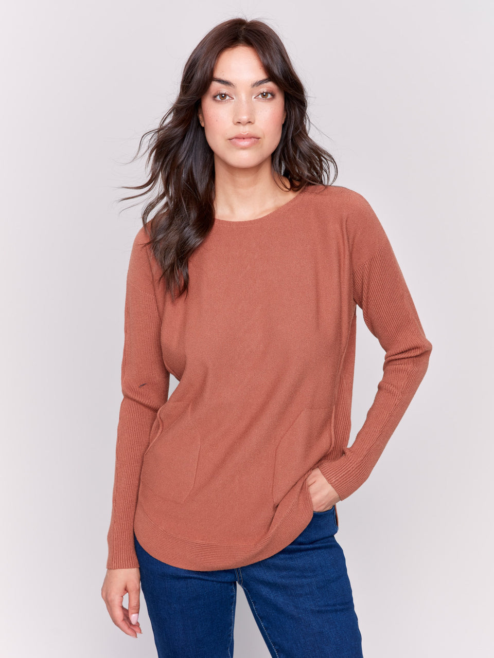 Women's Lace-Up Back Knit Sweater