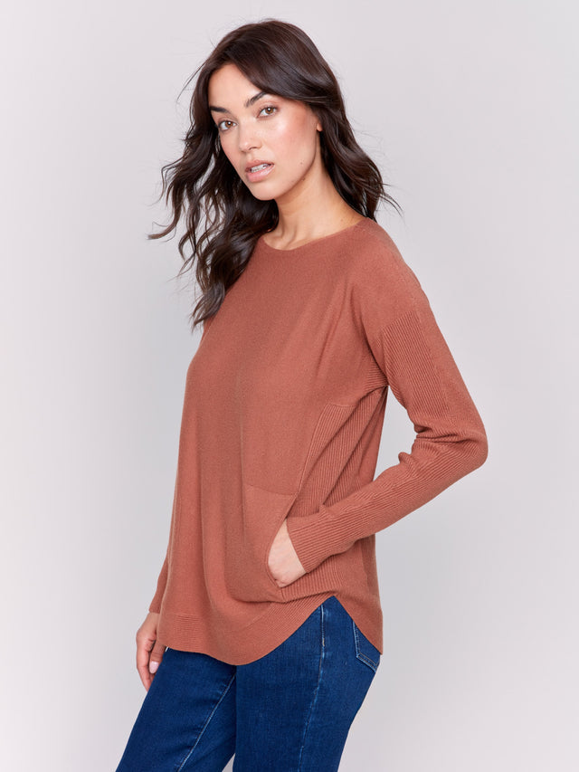 Women's Lace-Up Back Knit Sweater