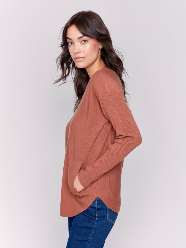 Women's Lace-Up Back Knit Sweater