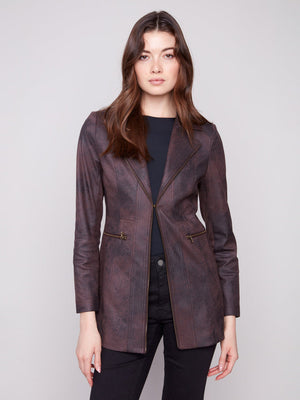 Vintage Texture Faux Suede Long Jacket