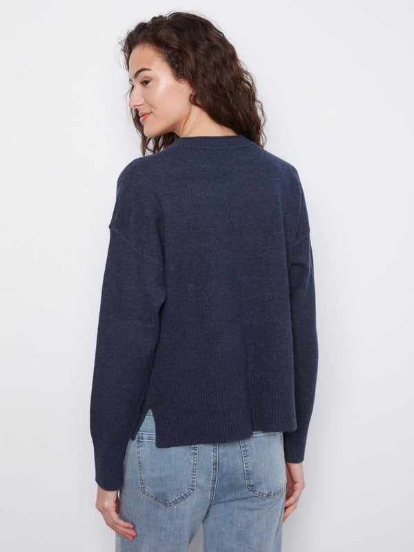 Patch Pocket Crew Neck Sweater