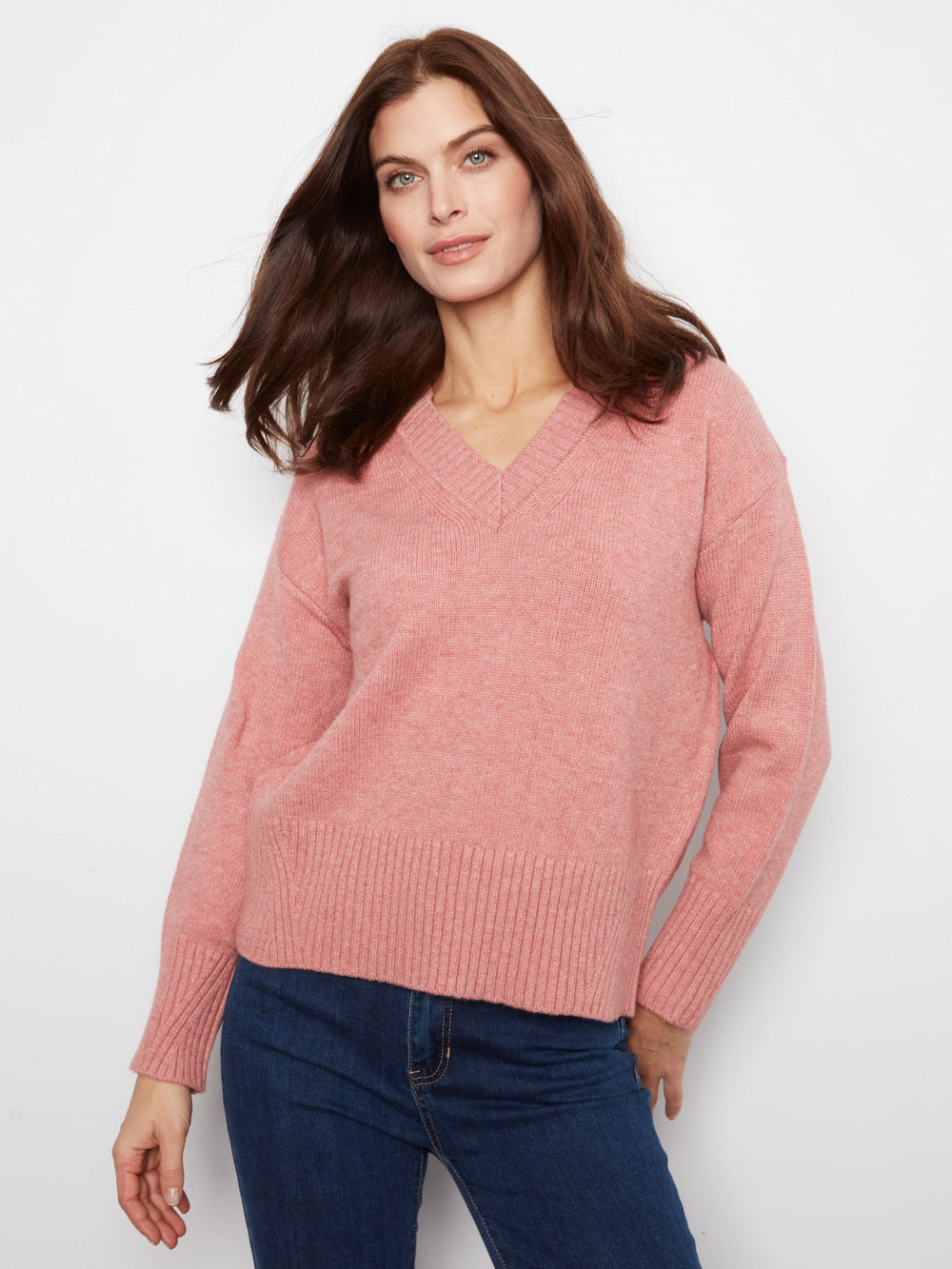 V-Neck Drop Shoulder Sweater