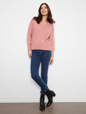 V-Neck Drop Shoulder Sweater