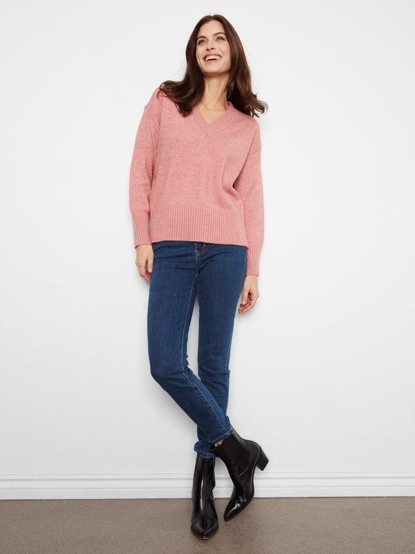 V-Neck Drop Shoulder Sweater
