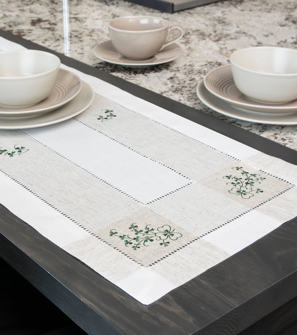 Kinsale Shamrock Linen Table Runner - 14" x 54"