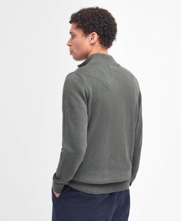 Barbour Cotton Half Zip Sweater - Olive Marl