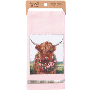 Floral Cow Kitchen Towel