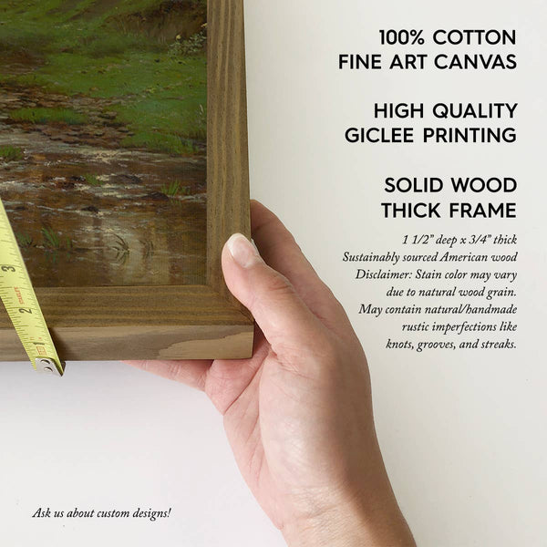 Brooke in the Forest - Cabin Canvas Art - Wood Framed Art: 12x18" Medium Canvas Art with Thick Wood Frame