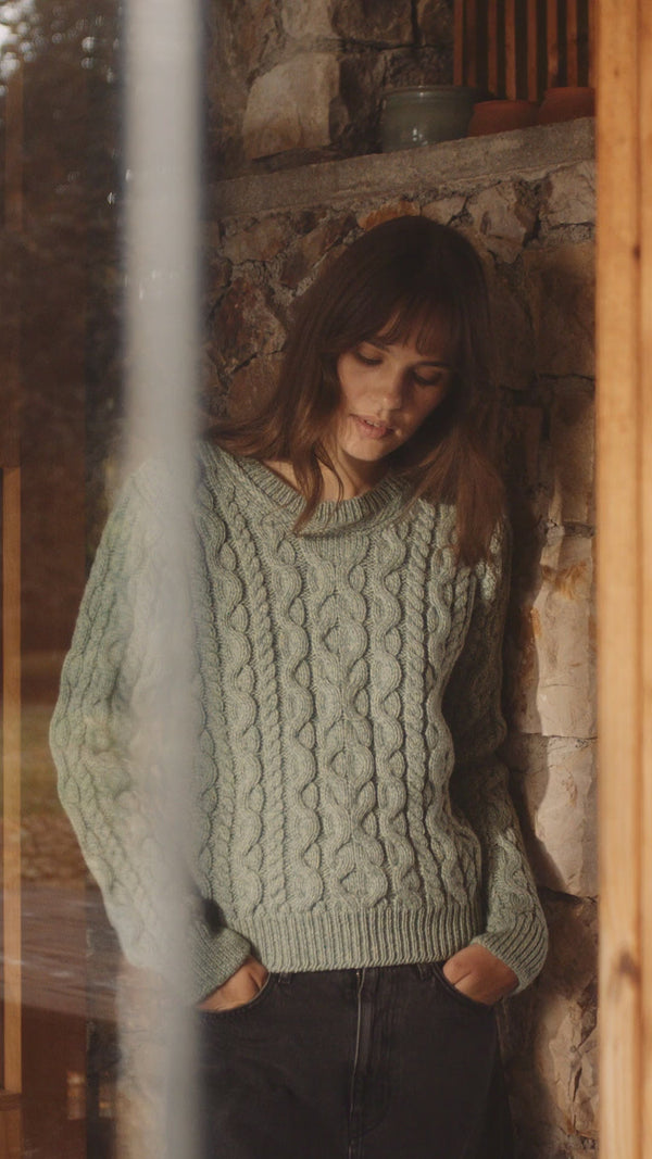 Dana Cable Knit Crew Neck Pullover