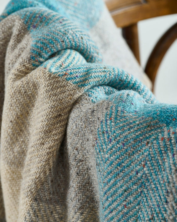 Mohair & Wool Tweed Throw - Dewdrop