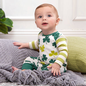 St. Paddy's Shamrocks & Clovers Baby Cotton Romper