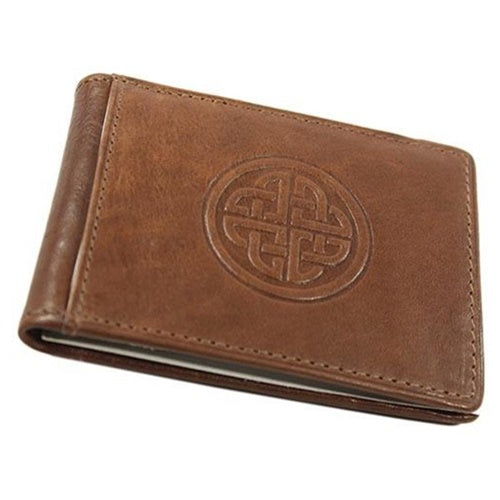 Hand Stamped Leather Fergal Knot Money Clip