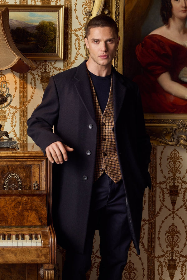 Owen Navy Melton Coat