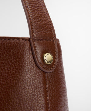 Barbour Cedar Leather Bucket Bag - Brown