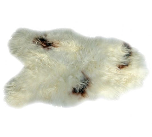 Natural Spotty Black White Icelandic Sheepskin Rug