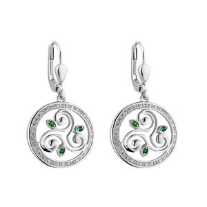 S34115 Sterling Silver Crystal Spiral Earrings