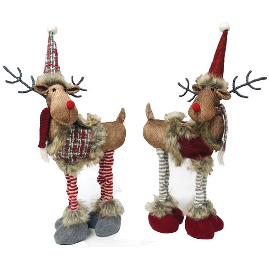 16" Plaid Moose, Set of 2