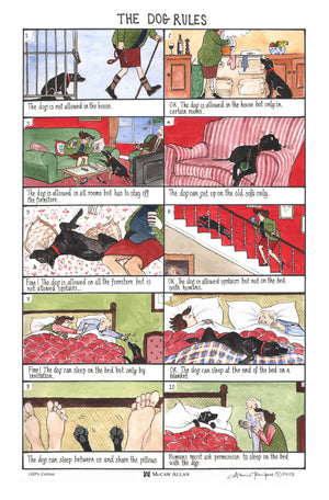 The Dog Rules Cotton Tea Towel