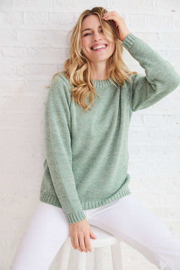 Aoife Supersoft Merino Crewneck Sweater - Sea Foam Green