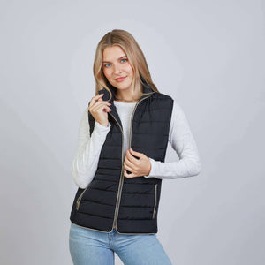 The Icon Perfect Fit Puffer Vest - Black & Khaki