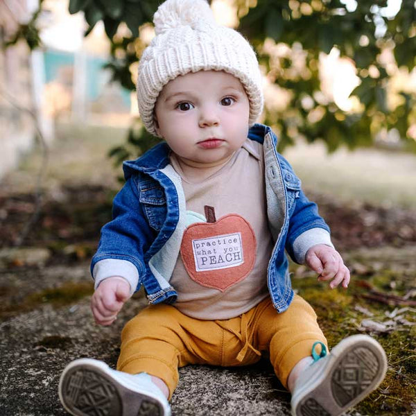 Natural Cable Beanie Baby & Kids: S (0-6 Months)
