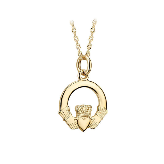 S4276 10k Gold Small Claddagh Pendant