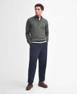 Barbour Cotton Half Zip Sweater - Olive Marl