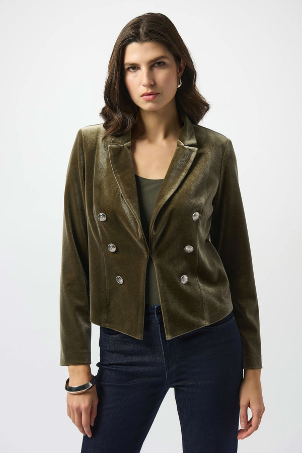 Velvet Blazer - Khaki