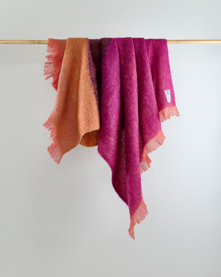 Mohair Throw - Fuschia