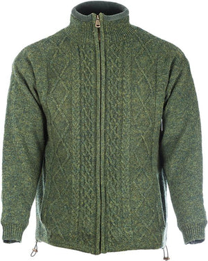 Farmleigh Lined Wool Mens Cardigan - Green