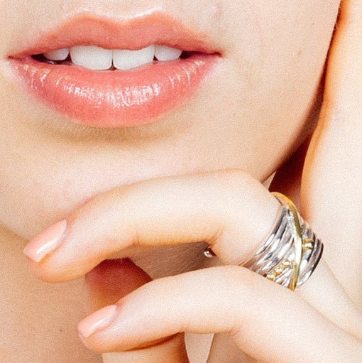 Bamboo Ring - Silver & Gold