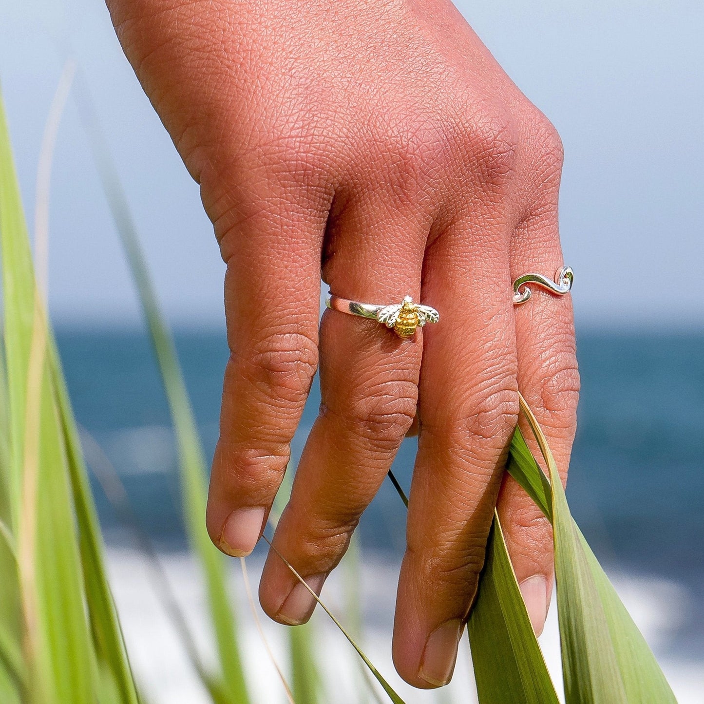 Bumblebee Gold Plate & Sterling Silver Ring