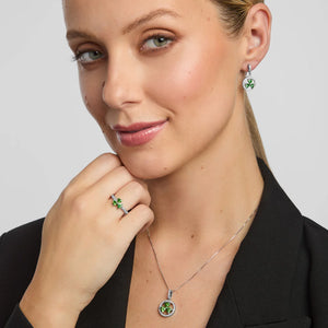 Green Cubic Zirconia Shamrock Ring