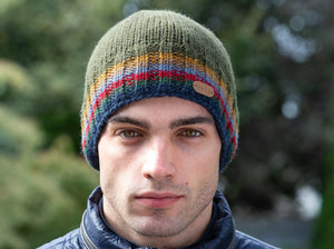 Ribbed Pull On Cap - Green